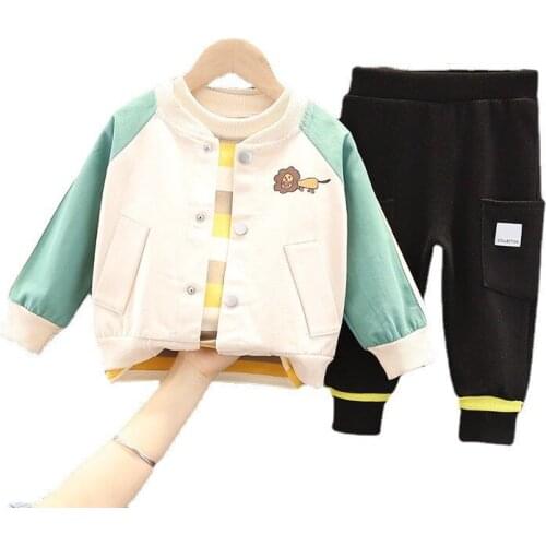Toddler Casual Clothing New Autumn Baby Girl Clothes Suit Children Boys Fashion Jacket T-Shirt Pants 3Pcs/Sets Kids Tracksuits