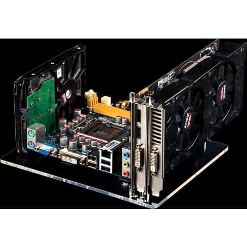 Simple ITX motherboard rack DIY studio single board transparent black acrylic studio display board