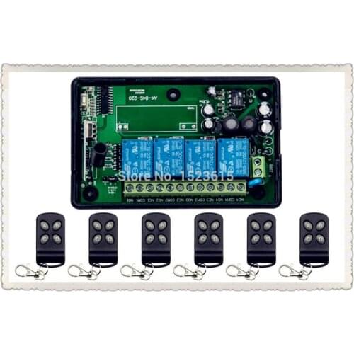 RF AC85v~250V 110V 230V 4CH Wireless Remote Control Switches 220V Relay Output Radio RF Transmitter And 315Mhz /433Mhz Receiver