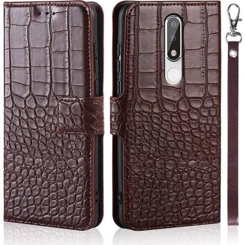 Luxury Crocodile texture Leather Wallet Flip Case for Nokia 5.1 case Phone cover for Nokia 5.1 case with Card Holder