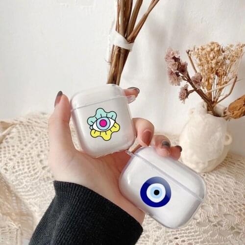 Luxury Eye Blue Evil Eye Print Clear TPU silicone Bluetooth Airpod Case For Airpods 2 Airpods1 Airpods pro 3 TPU soft cover