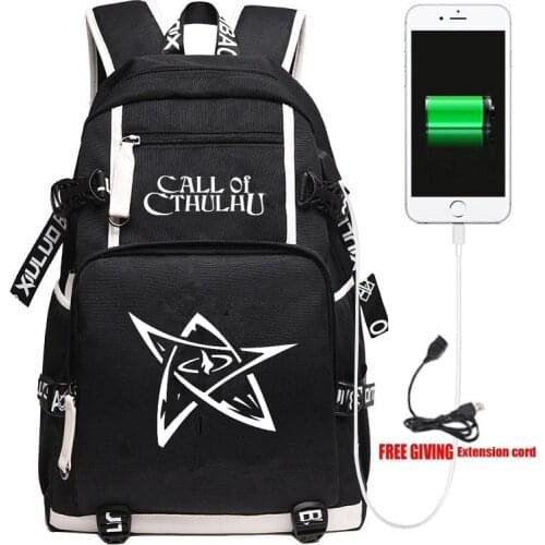 New Game Call of Cthulhu Backpack Travel Shoulder Laptop Bags Cosplay Anime Kids Teens School Student Bags Bookbag