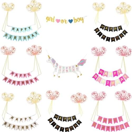 6pcs Happy Birthday Banner Birthday Bunting Summer Party Decor Happy Birthday Decoration Banner Unicorn Banner Happy Birthday