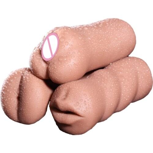 Sex toys For Men Soft Silicone Dolls Mouth Ass Pussy Artificial Vagina Oral Anal Erotic Sex Masturbate Toys