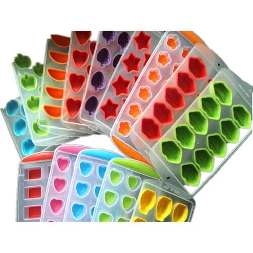 Ice Cube Maker Silicone Molds Ice Cream Mold Tools Heart Star Random Color DIY Kitchen Ice Cube Molds PP Fruits Moulds Tools