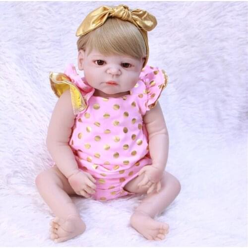 Bebe silicone reborn dolls 22"NPK brand fashion girl doll reborn babies for child gift bonecas reborn brinquedos