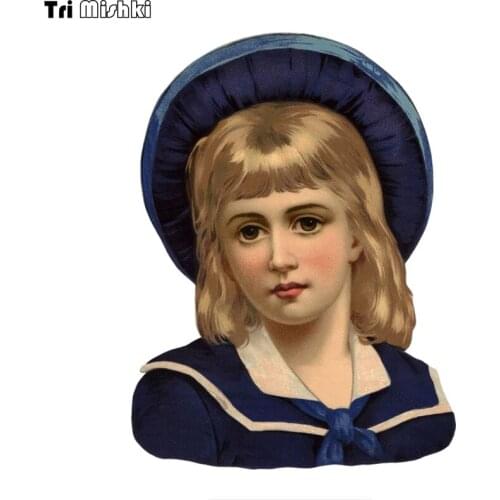 WCS970 Retro european and american girl car sticker PVC colorful Decals Waterproof sticker on Car Body Rear Window