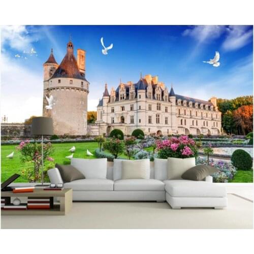 WDBH Custom photo 3d wallpaper European architectural castle home decor living room 3d wall murals wallpaper for walls 3 d