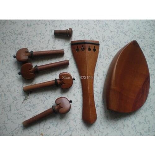 1 Set Jujube Violin fitting 4/4 including the tail piece & chin rest & violin pegs