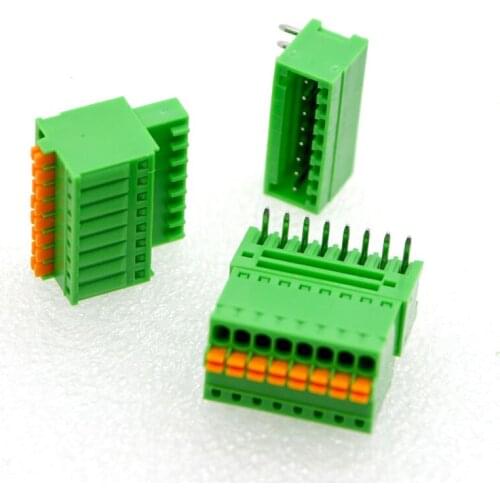 10 Set New Spring Terminal Connector KF2EDGKD-2.5mm Spacing Plug-in Terminal Environmental Protection Material Free Shipping