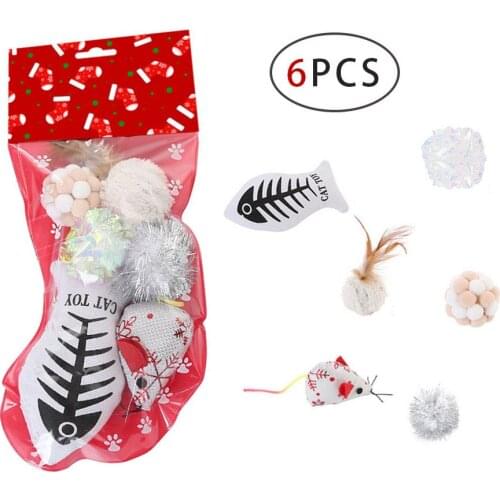 10 PCS Pet Cat Toys Set Interactive Toys Cat Plush Toy Pets Kitten Toys With Cotton Mice Catnip Fish Balls Feather Toy Fast Ship