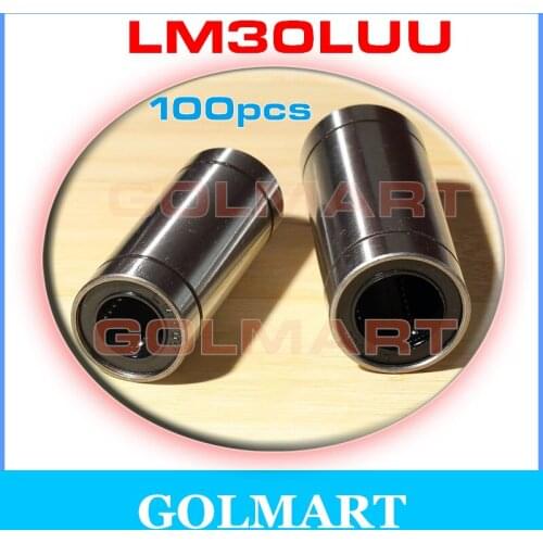 100pcs 30mm LM30LUU 30X45X123mm Long Type Linear Motion Bearing slide Bushing for 30mm rail shaft