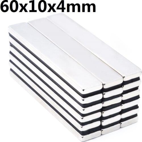 2/5/10pcs 60x10x3/4/5mm N35 Block Strong Neodymium Magnet Rare Earth Powerful Fridge Magnets 60 x 10 x 3 / 4 / 5 mm
