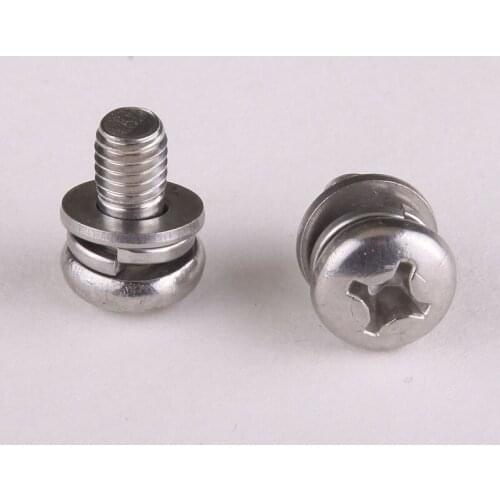 20PCS 304 Stainless Steel Round Head Combination Screw Round Three Combinations Screws M3 * 20 GB9074
