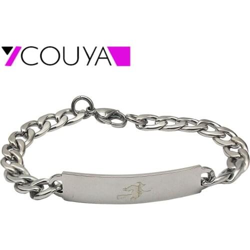 2017 Stainless Steel DIY Bracelet Halloween Custom Jewelry Laser Writing "Witch Enchanter" Silver Color Charm Bracelet & Bangles