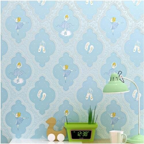 3D Ballet Princess Wallpaper For Kids Bedroom Living Room Pink Yellow Color Relief Wall Paper Roll Home Decor