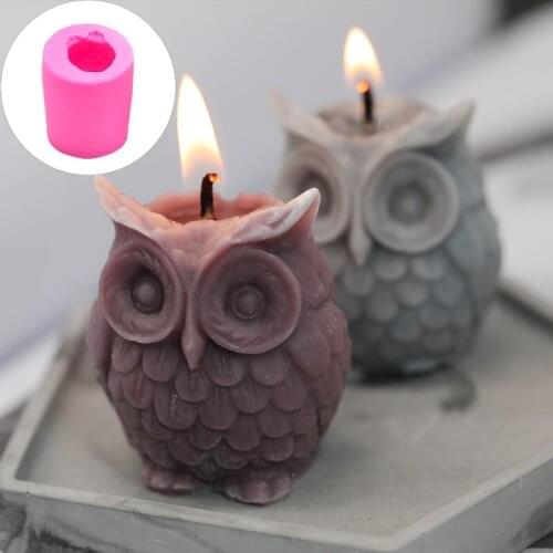 3D Owl Candle Mold Silicone Mold For Candle Making DIY Handmade Resin Molds Plaster Soy Wax Soap Mould Aromatherapy Candle Molds