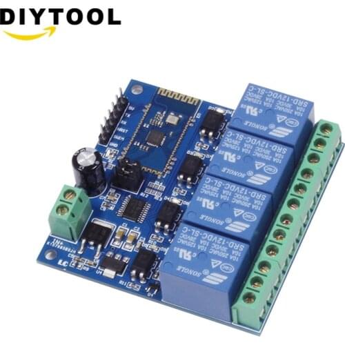 12V/10A 4 channel Bluetooth relay module four channel Bluetooth SPP-C smart home phone APP remote control switch