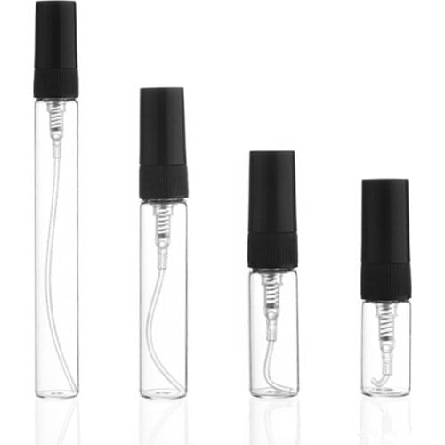 500pcs/lot 2ml 3ml 5ml 10ml Perfume Glass Spray Bottle Refillable Empty Sample Bottles Thin Glass Test Vials
