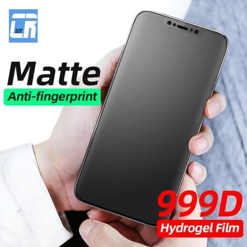 999D No Fingerprint Matte Soft Hydrogel Film for iPhone 11 Pro XS Max Screen Protector for iPhone SE 2 X 6 6s 7 8 Plus Not Glass