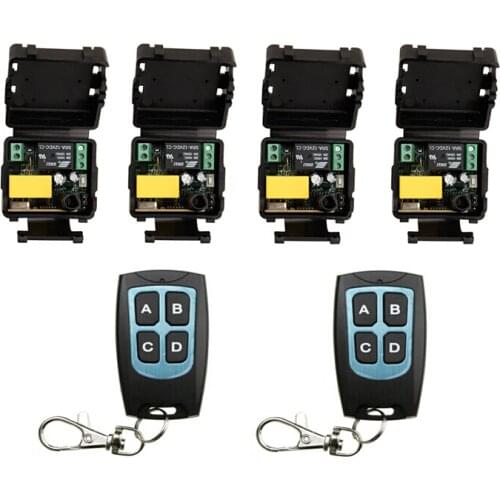 AC 220 V 1 channel RF mini Wireless Remote Control 4 piece Receiver & 2 piece transmitter home intelligent power system