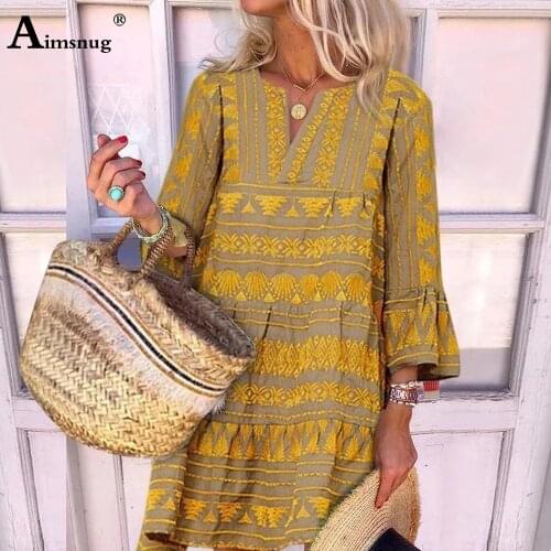 Желтые летние платья Aimsnug China At AliExpress