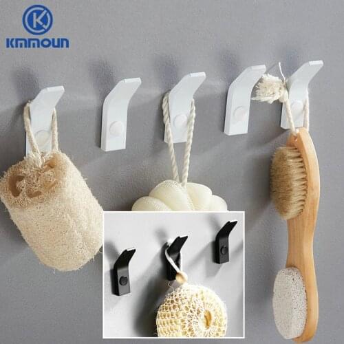 White Space Aluminum Robe Hooks Wall Hang Mounted Towel Hook White / Black Painted Clothes Hook Bathroom Hardware