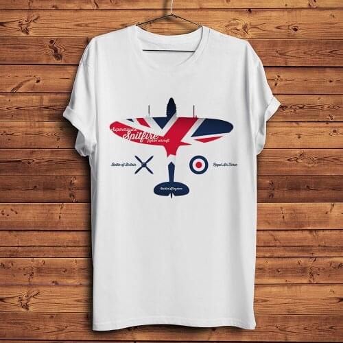 World War 2 Classic fighter Britain Supermarine Spitfire funny t shirt men white casual homme WW2 t-shirt Military enthusiasts