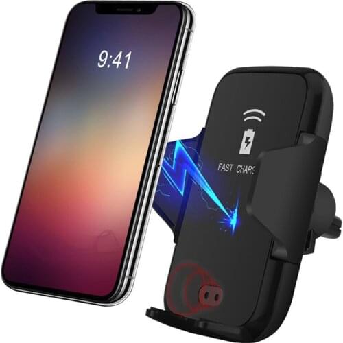 10W Fast Car Wireless Charger For S-AMSUNG S8 S9 i-Phone X 8 Xs Max Xr Automatic Infrared Sensor Wireless Charging Holder