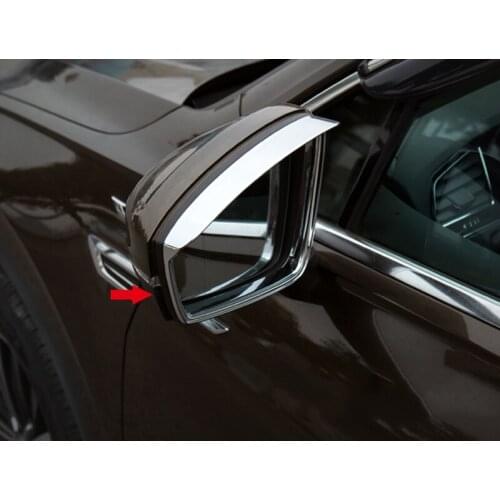 For Tiguan mk2 2016/17/18 ABS Chrome Car Side Rearview Mirror Sun Visor Rain Trim Cover 2pcs Car Accessories Styling