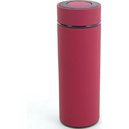 CoverZone Double Layer Stainless Steel 380 ml Vacuum Flask with Strainer Burgundy