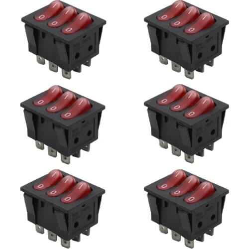Evemodel 6PCS Miniature Rocker Switches With Light ON-OFF SW10 model building kit railway modeling