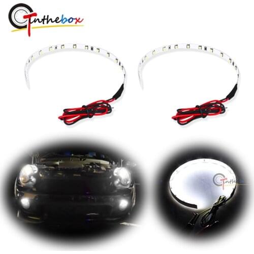 GTinthebox 2PCS 15-SMD High Power LED Demon Eye Halo Ring Kit For Headlight Projectors 2.5" 2.8" 3.0" Retrofit Projector Lens