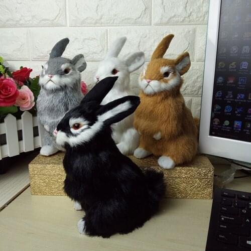 4 pieces alot simulation rabbit models plastic&furs real life rabbit dolls gift about 23x15cm xf2812