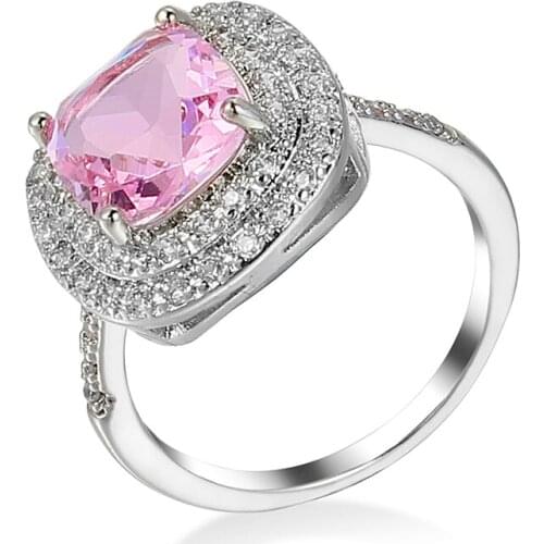 Classic Crystal Engagement Claws Design Hot Sale Rings For 2020 Women White Zircon Cubic Elegant Rings Female Wedding Jewelry