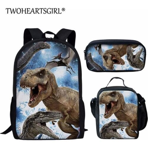 T-rex Pterodactyl Dinosaur 3D Printed School Bags Set for Teenage Boys Book Bag 3pcs Primary Kids Schoolbags Backpack
