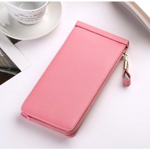 WilliamPOLO Credit Card Holder Long Clutch Wallet Men Women Genuine Leather Multi Card Handbag Phone Purse With Zipper Pocket