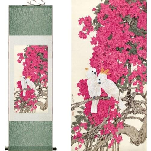 White birds and Pink beautifull flowers Super quality traditional Chinese Art Painting Home Office Decoration Chinese painting