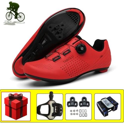 Cycling Shoes Road Zapatos Ciclismo Self-locking Breathable Riding Bicycle Sneakers Add Pedals Wear-resistant Outdoor Flat Shoes