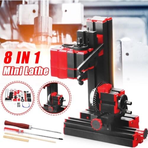 Multifunctional Lathe Machine Torno Lathe DIY Tools 8 In 1 Motorized Transformer Woodworking Driller Plastic Metal Wood Lathes