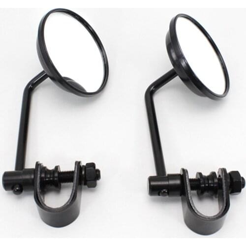 Motorcycle Handlebar Rear View Mirrors Round Convex Clip-On Retro 22 25mm Mirrors For Harley for Honda for kawasaki Cafe Racer