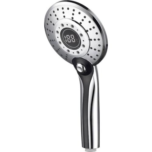 Plastic luminous shower, pressurized shower, LED temperature display adjustable nozzle accessories, handheld shower head