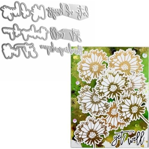 Lots Of Hugs Get Well Thinking Of You Phrase Hot Foil Plate+Die Cut for DIY Scrapbooking Embossing Crafts Cards New 2019