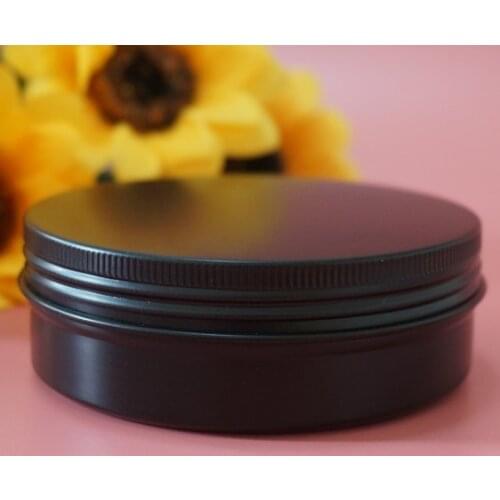 100g Empty Round Aluminum Box Metal Tin Cans Black Cosmetic Cream 100ml Black Containers DIY Portable Jar Tea Aluminum Pot