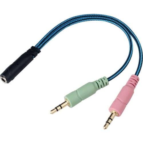 3.5mm Headphone Splitter Audio Aux Cable for G2000 G9000 Gaming Headset Jack 3.5mm Splitter Adapter for PC Computer Laptop PS4