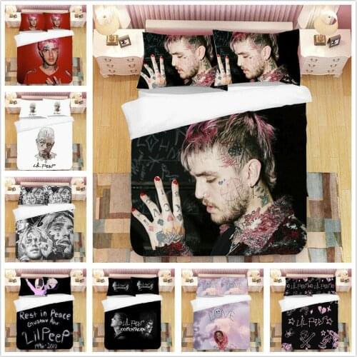 Rapper Lil Peep Home Textile Pillow Case 3D Bed Linen Duvet Covers Comforter Bedding Sets Bed Set Home Decor Bedding