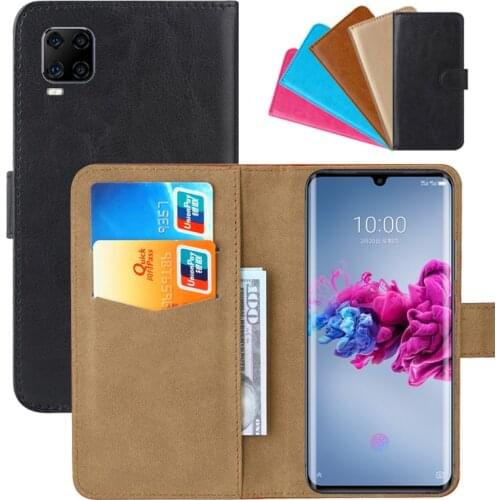 Luxury Wallet Case For ZTE Axon 11 4G PU Leather Retro Flip Cover Magnetic Fashion Cases Strap
