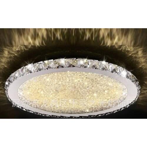 Luxury Round Led Crystal Ceiling Light Ultrathin 6cm For Living Room Bedroom Lights