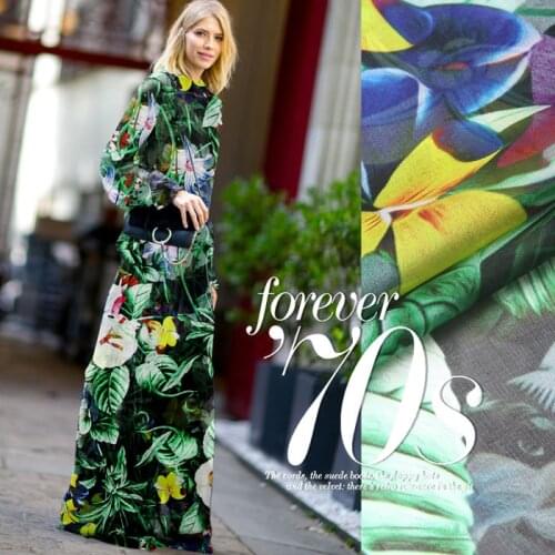 FLORAL PRINT SILK CHIFFON FABRIC 8mm Width 53"-135cm100% Pure Silk Chiffon Dress Fabric Party Dress Natural Silk Fabric Flower