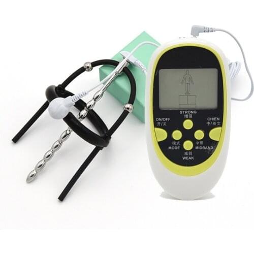 Electric Shock Sex Urethral Plug Stainless Steel Catheters & Electric Silicone Penis Ring Plug Sex Toys For Men Urethral Sounds